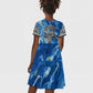 Ankh On Blue Kid Short Sleeve Dress Pan African