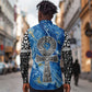 Ankh On Blue Long Sleeve Button Shirt Pan African