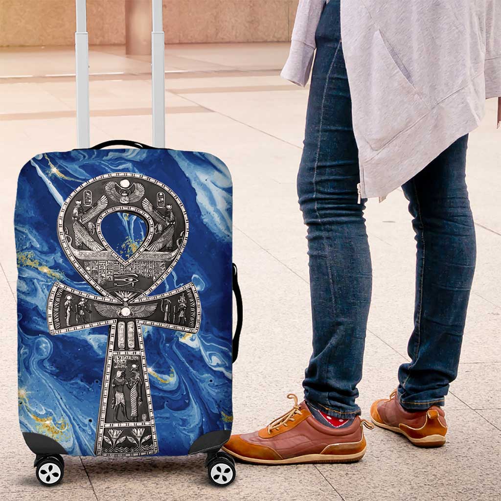 Ankh On Blue Luggage Cover Pan African