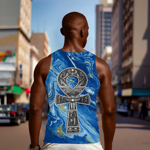 Ankh On Blue Men Tank Top Pan African