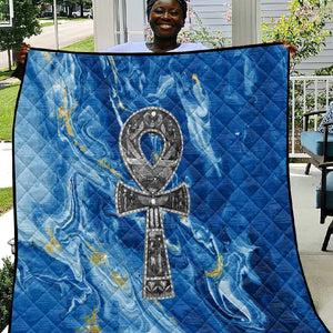 Ankh On Blue Quilt Pan African