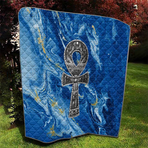 Ankh On Blue Quilt Pan African