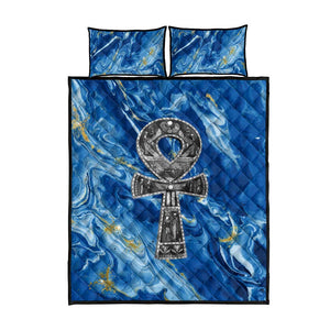 Ankh On Blue Quilt Bed Set Pan African