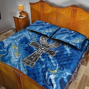 Ankh On Blue Quilt Bed Set Pan African