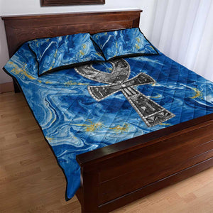 Ankh On Blue Quilt Bed Set Pan African