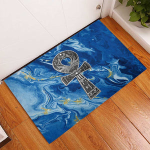 Ankh On Blue Rubber Doormat Pan African