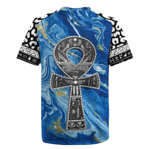 Ankh On Blue Rugby Jersey Pan African