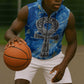 Ankh On Blue Sleeveless Zip Hoodie Pan African - African Pride
