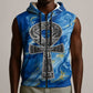 Ankh On Blue Sleeveless Zip Hoodie Pan African - African Pride
