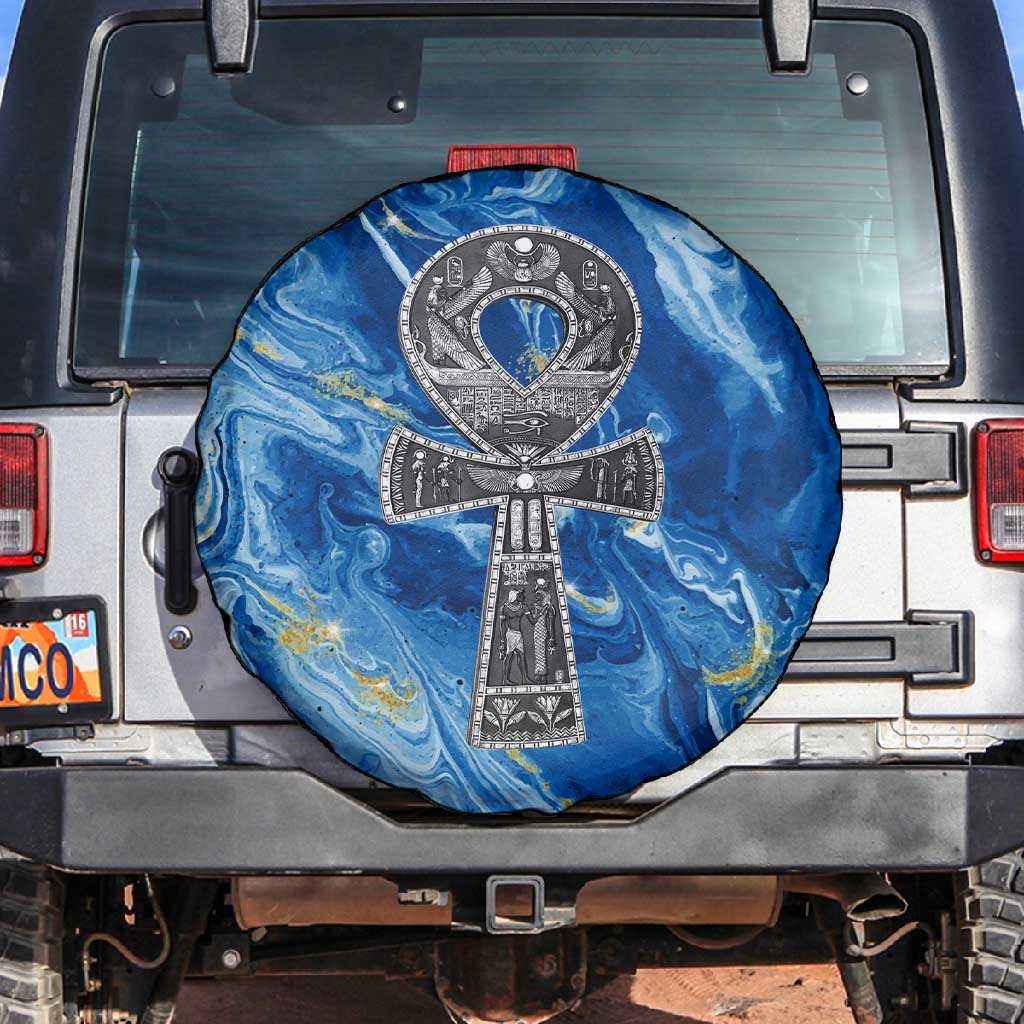 Ankh On Blue Spare Tire Cover Pan African