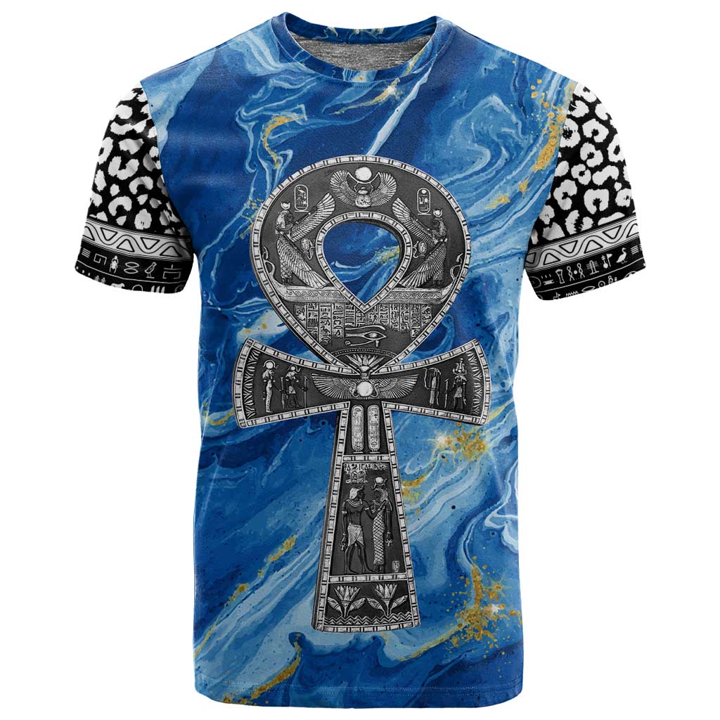 Ankh On Blue T shirt Pan African