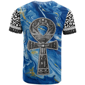 Ankh On Blue T shirt Pan African