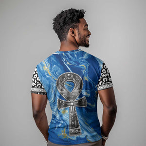 Ankh On Blue T shirt Pan African