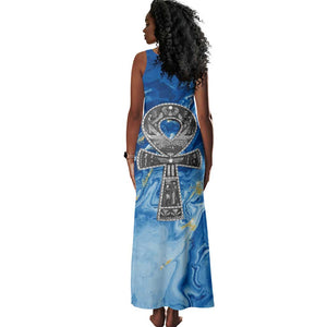 Ankh On Blue Tank Maxi Dress Pan African