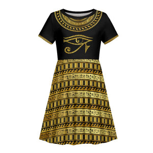 Eyes Of Horus Kid Short Sleeve Dress Egyptian Art