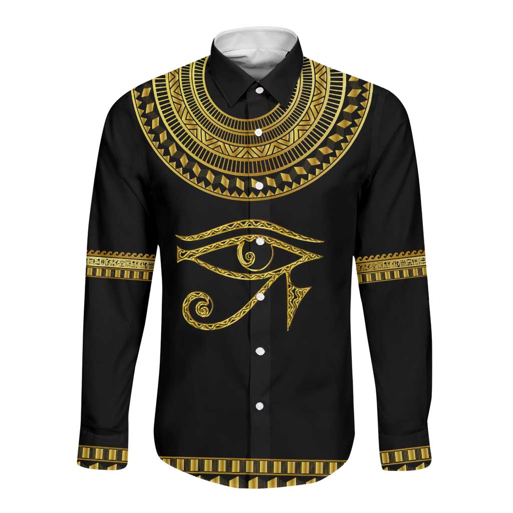 Eyes Of Horus Long Sleeve Button Shirt Egyptian Art