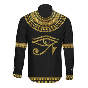 Eyes Of Horus Long Sleeve Button Shirt Egyptian Art