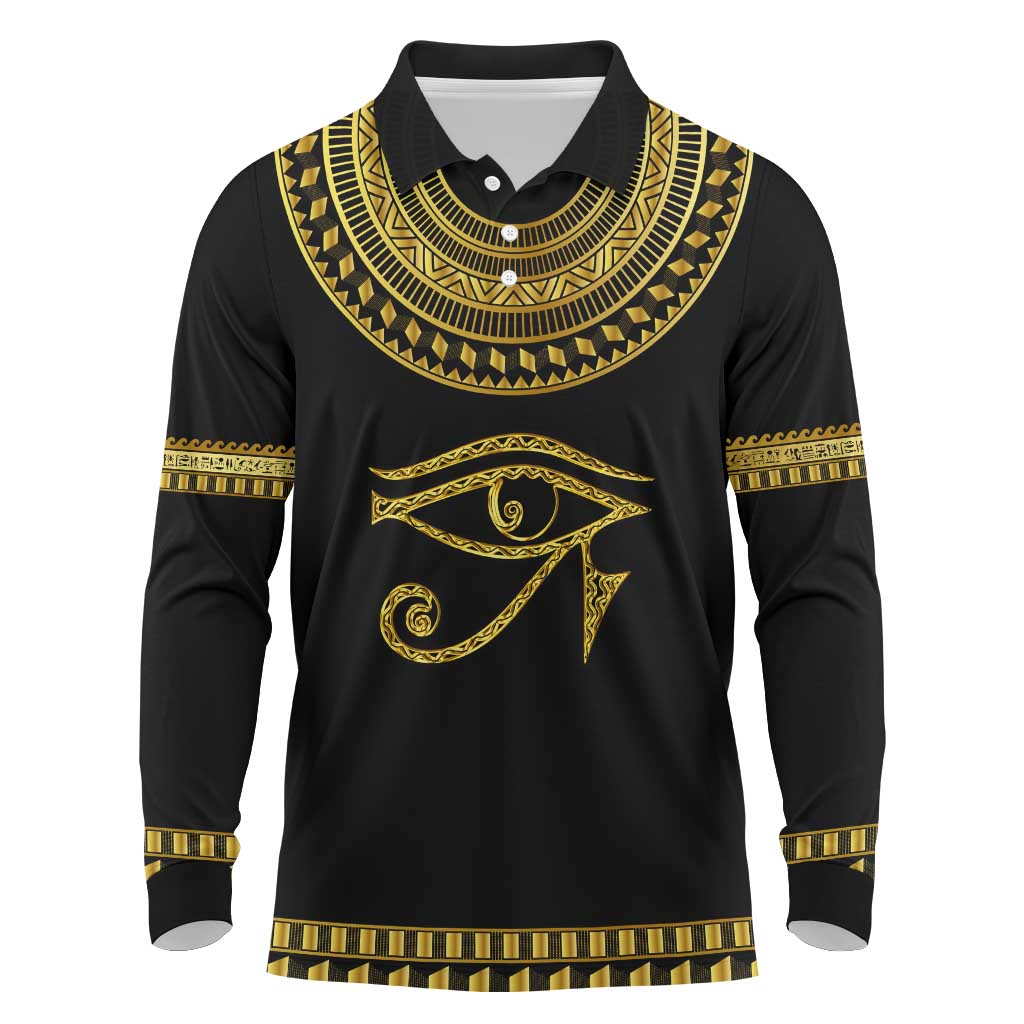 Eyes Of Horus Long Sleeve Polo Shirt Egyptian Art