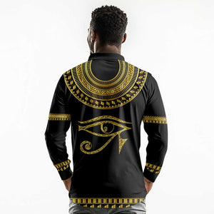 Eyes Of Horus Long Sleeve Polo Shirt Egyptian Art