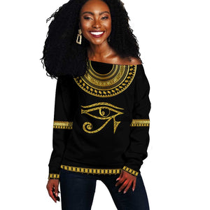 Eyes Of Horus Off Shoulder Sweater Egyptian Art