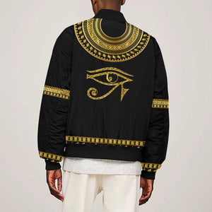 Eyes Of Horus Sleeve Zip Bomber Jacket Egyptian Art