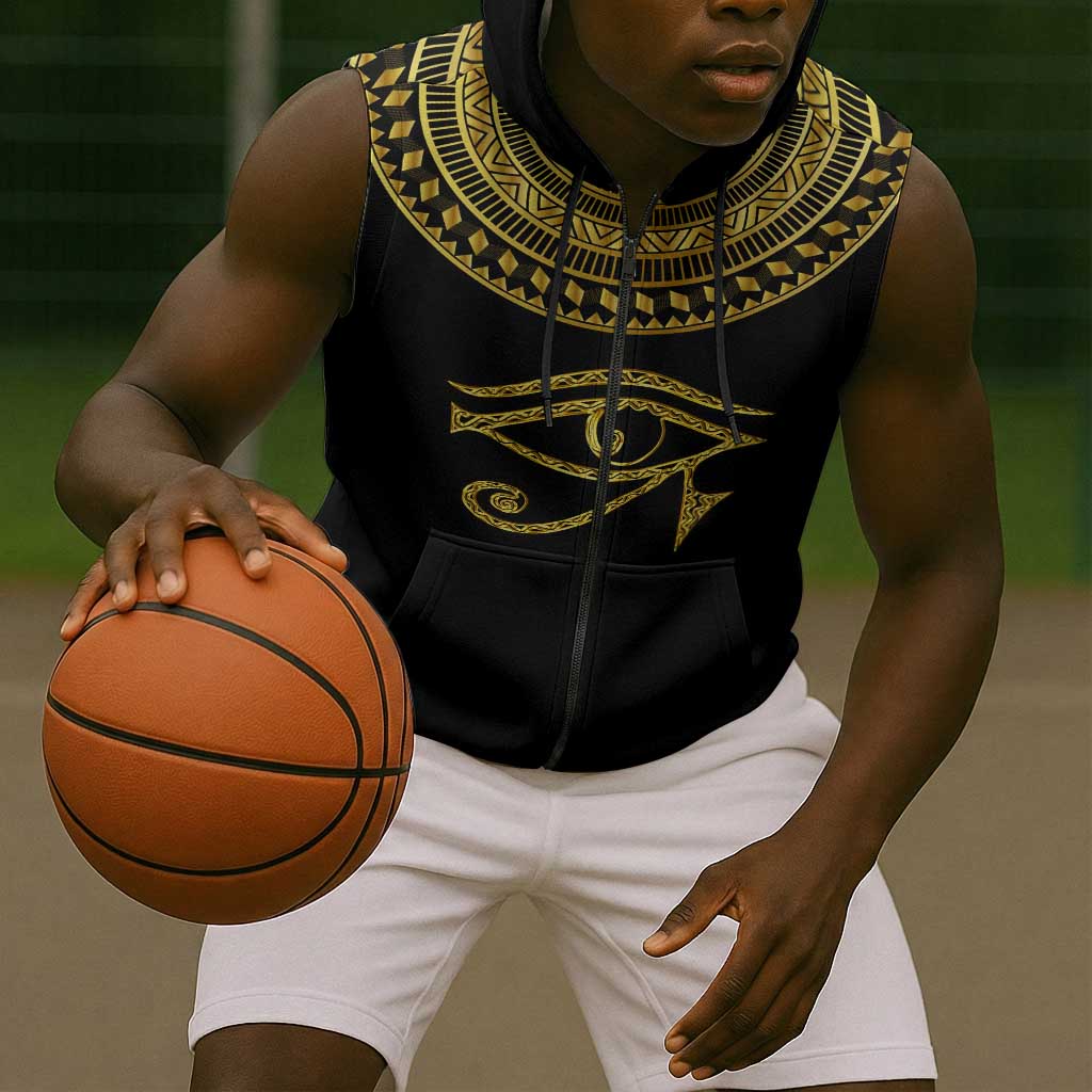 Eyes Of Horus Sleeveless Zip Hoodie Egyptian Art - African Pride