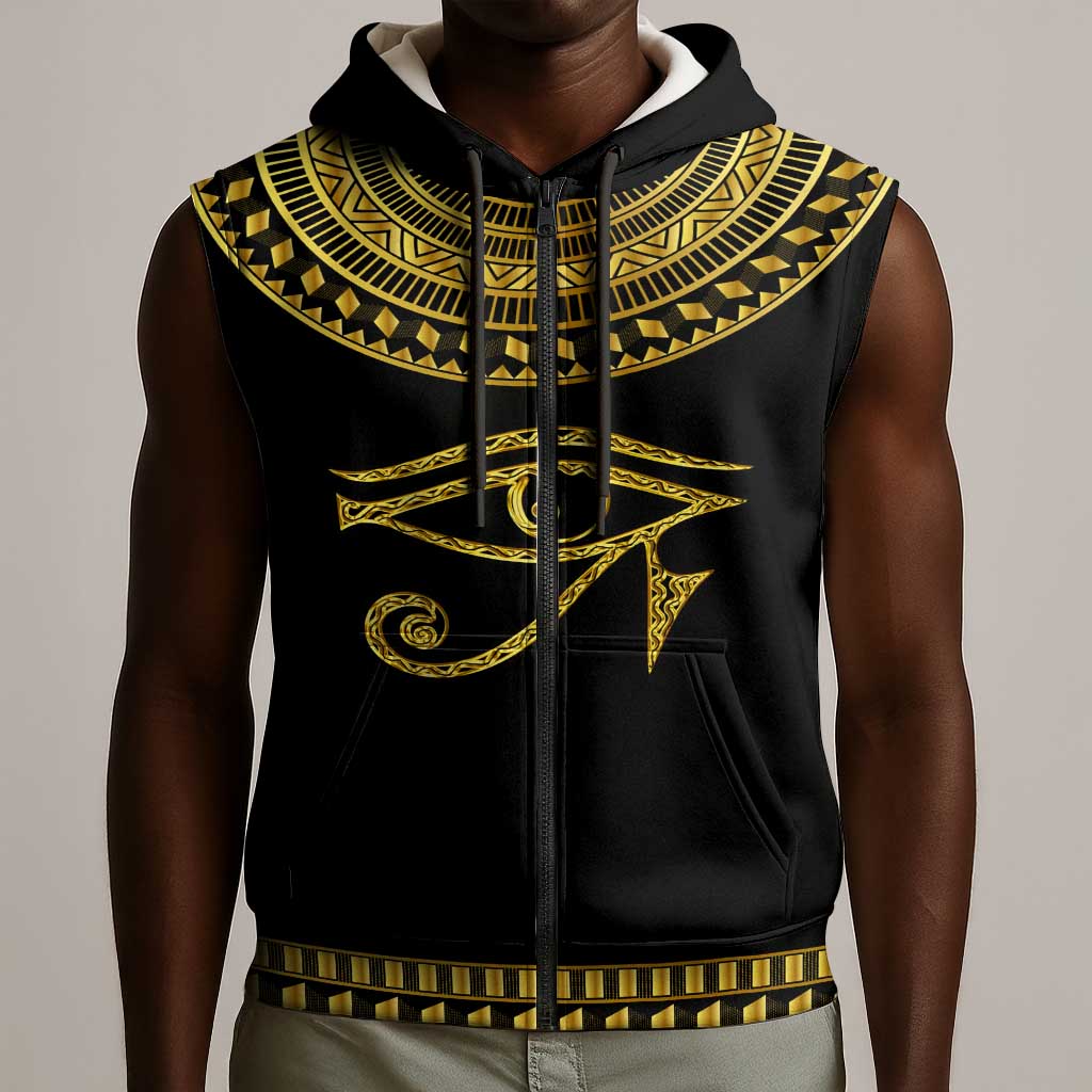Eyes Of Horus Sleeveless Zip Hoodie Egyptian Art - African Pride