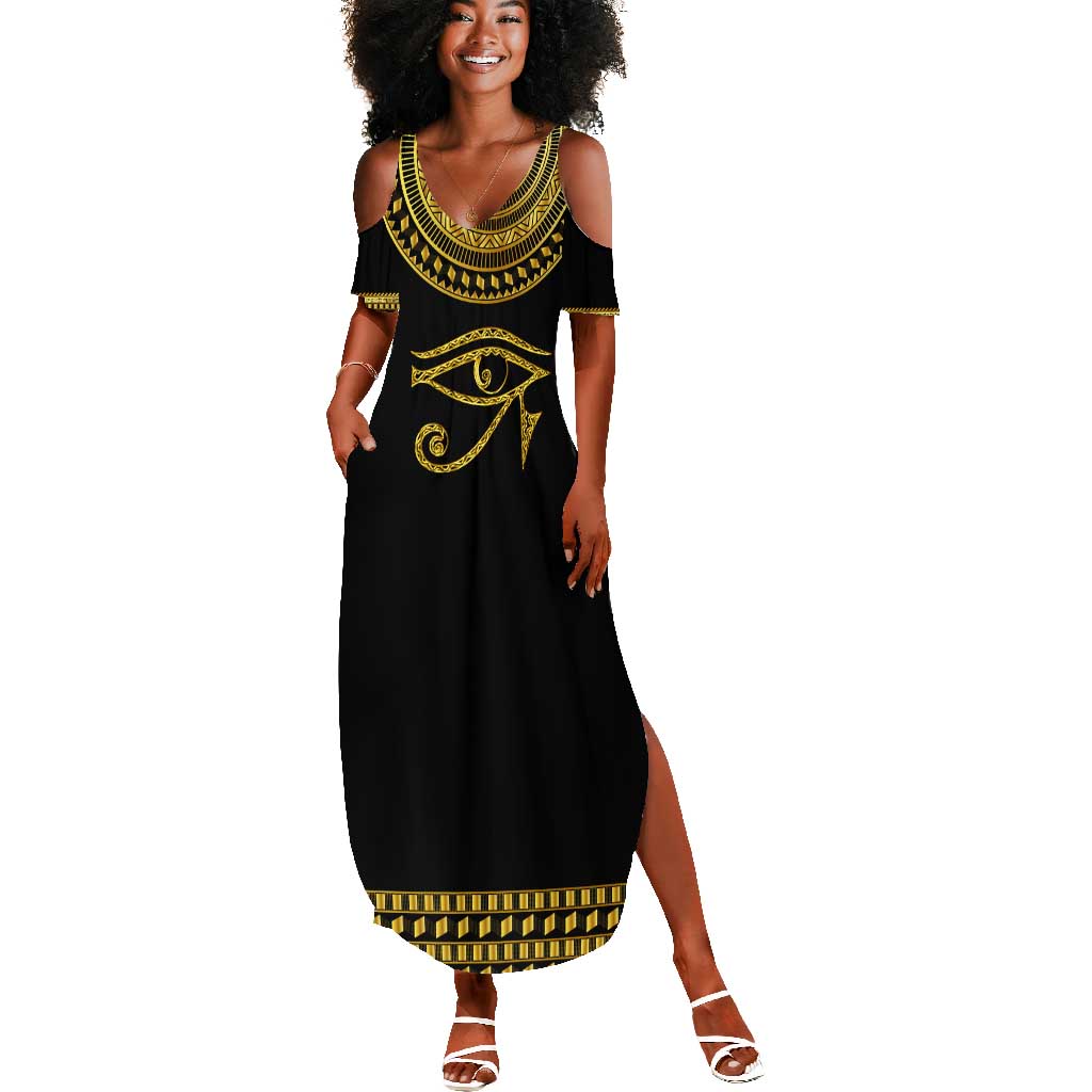 Eyes Of Horus Summer Maxi Dress Egyptian Art