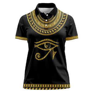 Eyes Of Horus Women Polo Shirt Egyptian Art