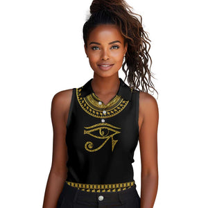 Eyes Of Horus Women Sleeveless Polo Shirt Egyptian Art