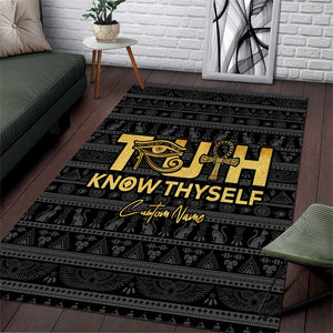 Personalized Truth Know Thyself Area Rug Eye of Horus and Ankh