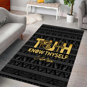 Personalized Truth Know Thyself Area Rug Eye of Horus and Ankh