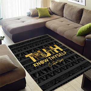 Personalized Truth Know Thyself Area Rug Eye of Horus and Ankh