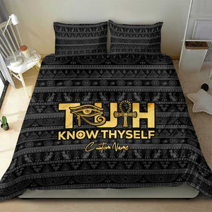 Personalized Truth Know Thyself Bedding Set Eye of Horus and Ankh