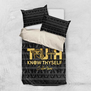 Personalized Truth Know Thyself Bedding Set Eye of Horus and Ankh