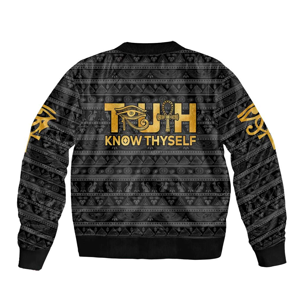 Personalized Truth Know Thyself Bomber Jacket Eye of Horus and Ankh