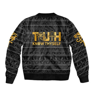 Personalized Truth Know Thyself Bomber Jacket Eye of Horus and Ankh