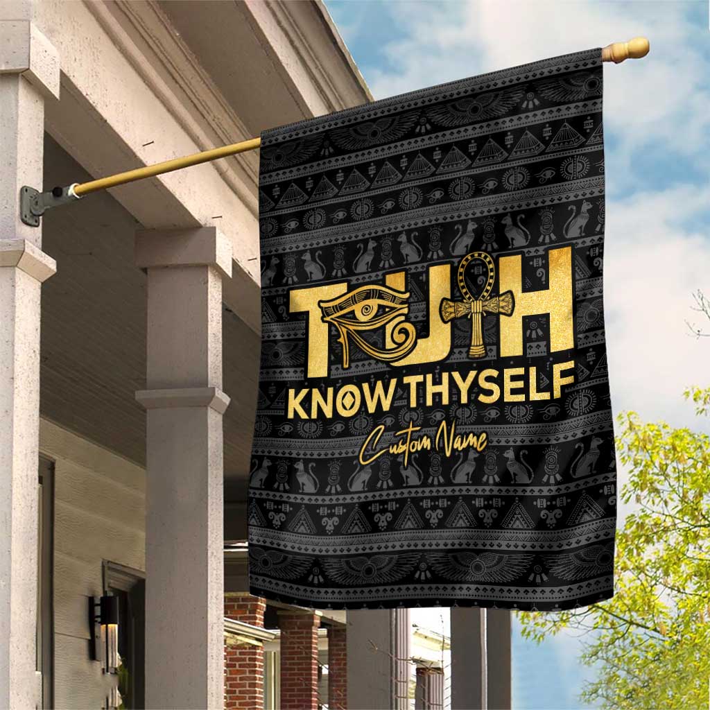 Personalized Truth Know Thyself Garden Flag Eye of Horus and Ankh