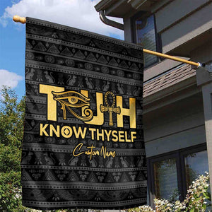 Personalized Truth Know Thyself Garden Flag Eye of Horus and Ankh