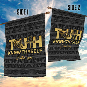 Personalized Truth Know Thyself Garden Flag Eye of Horus and Ankh