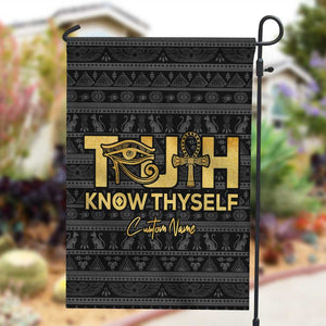 Personalized Truth Know Thyself Garden Flag Eye of Horus and Ankh