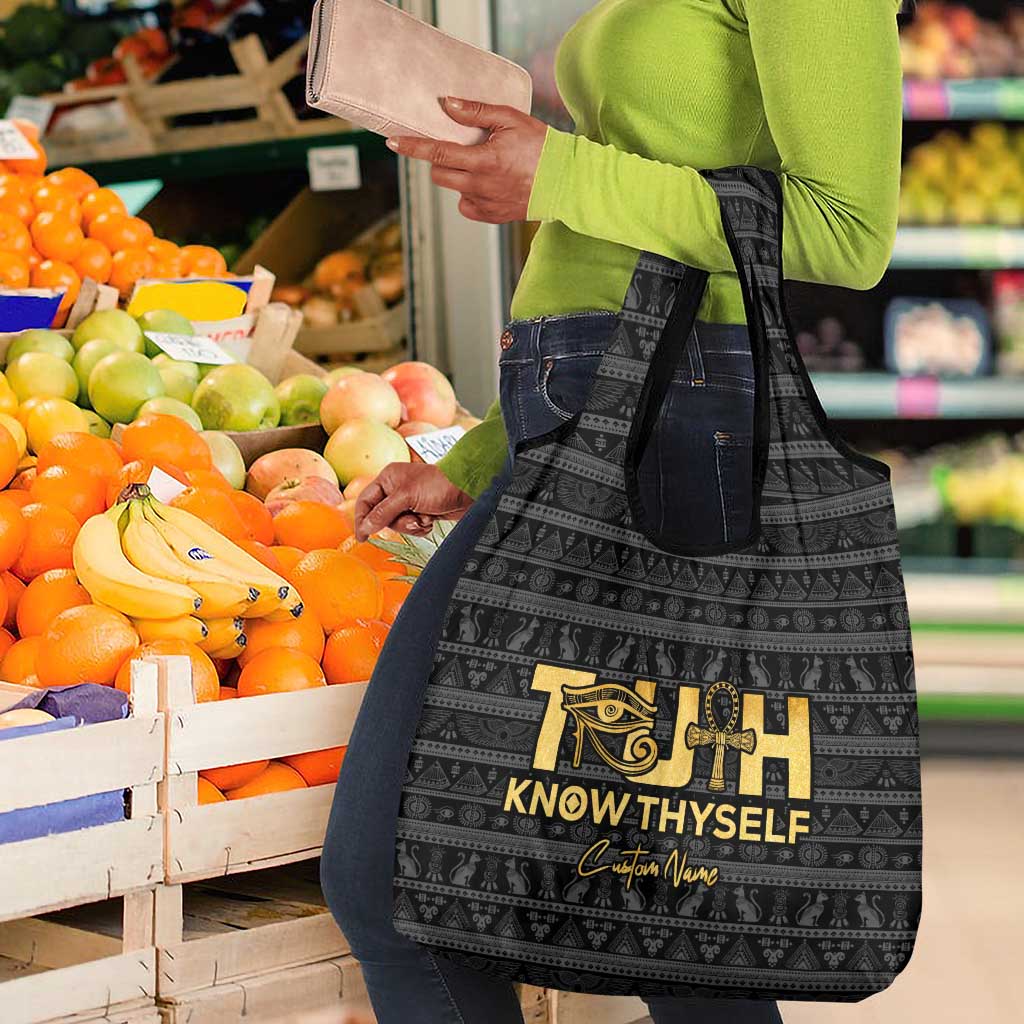Personalized Truth Know Thyself Grocery Bag Eye of Horus and Ankh