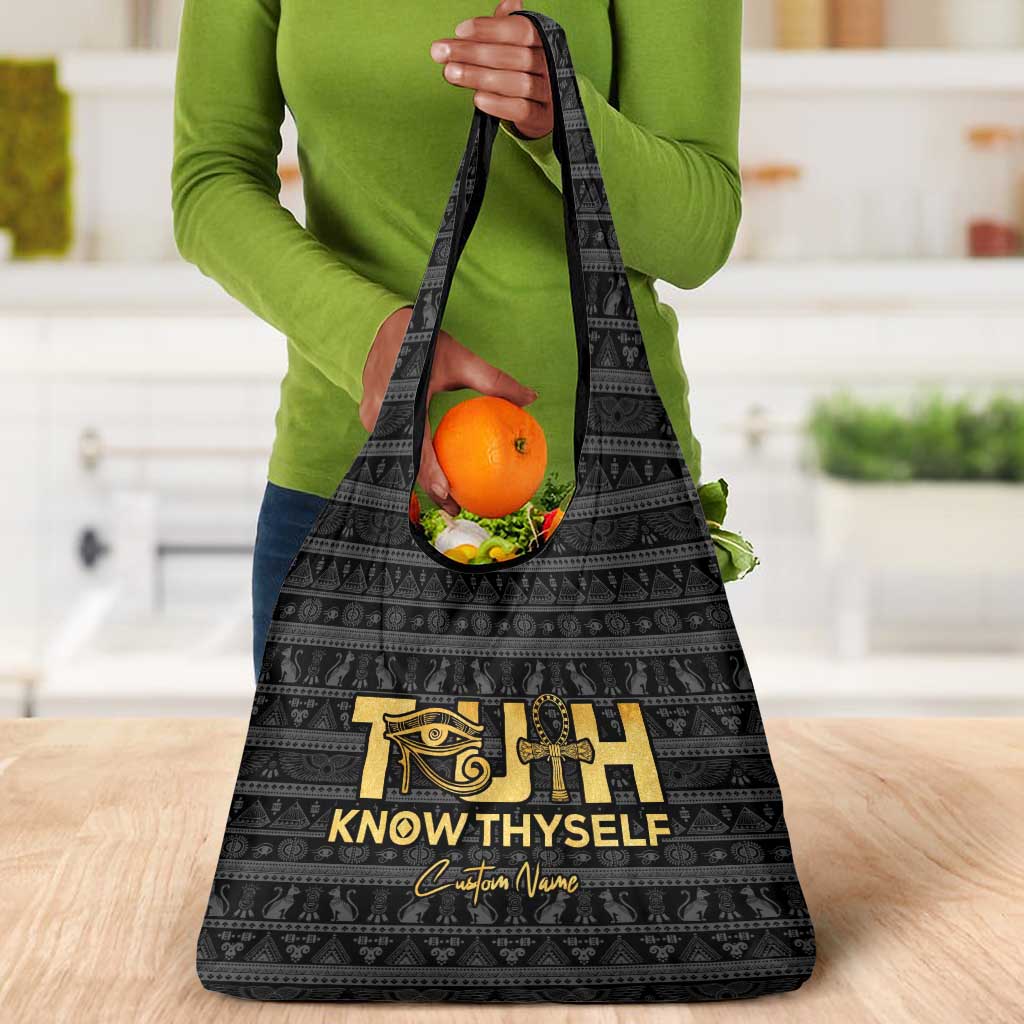 Personalized Truth Know Thyself Grocery Bag Eye of Horus and Ankh