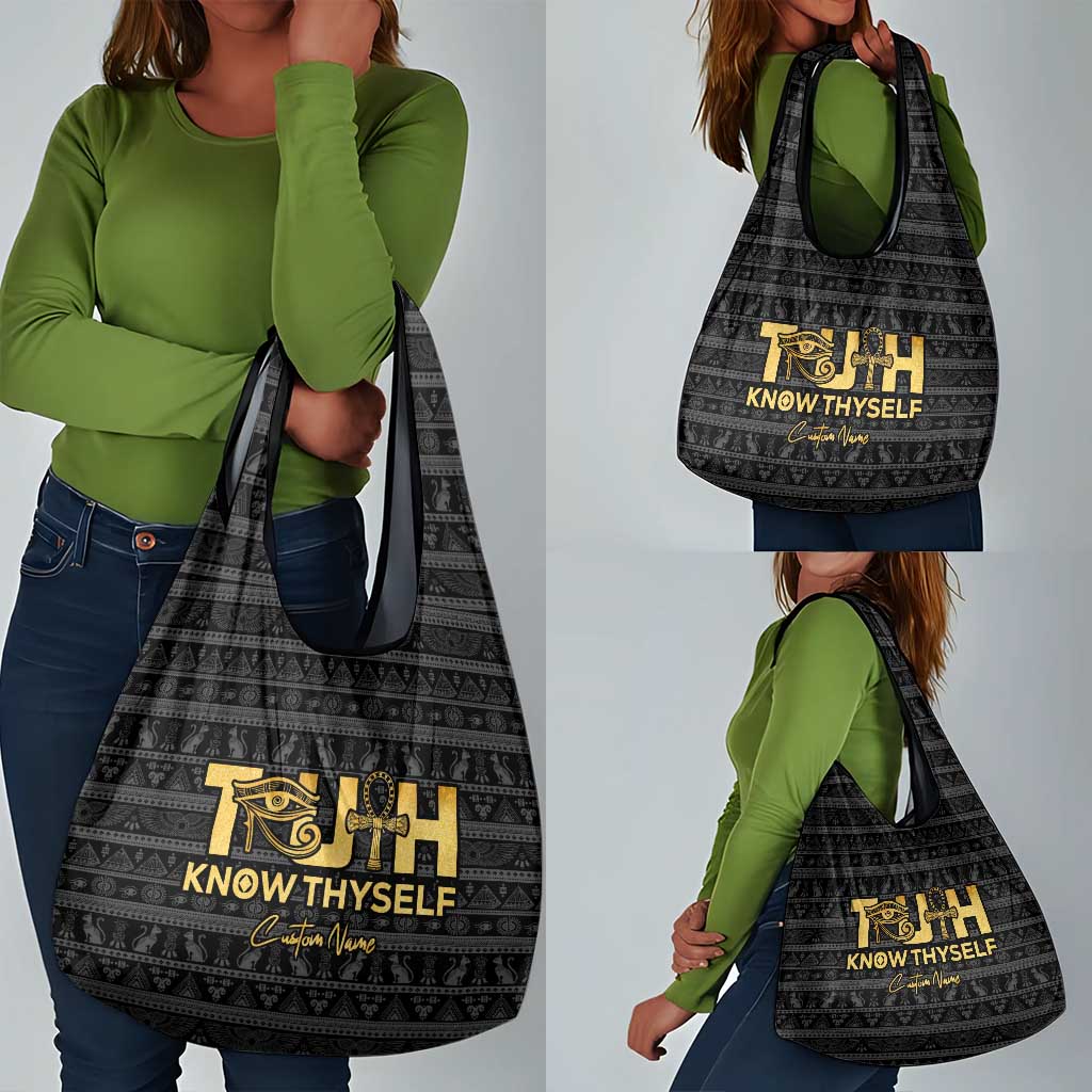 Personalized Truth Know Thyself Grocery Bag Eye of Horus and Ankh