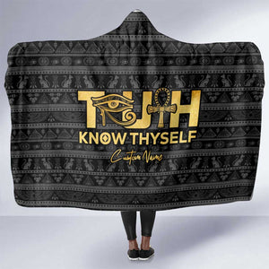 Personalized Truth Know Thyself Hooded Blanket Eye of Horus and Ankh