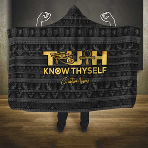 Personalized Truth Know Thyself Hooded Blanket Eye of Horus and Ankh