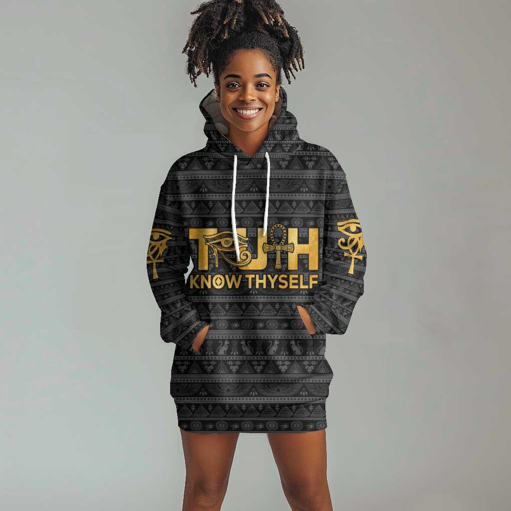 Personalized Truth Know Thyself Hoodie Dress Eye of Horus and Ankh