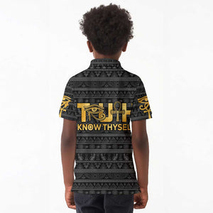 Personalized Truth Know Thyself Kid Polo Shirt Eye of Horus and Ankh