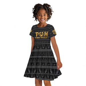 Personalized Truth Know Thyself Kid Short Sleeve Dress Eye of Horus and Ankh