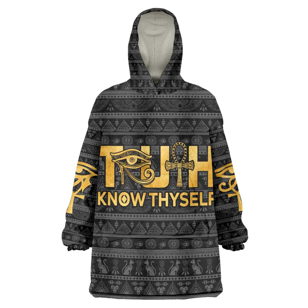 Personalized Truth Know Thyself KId Wearable Blanket Hoodie Eye of Horus and Ankh